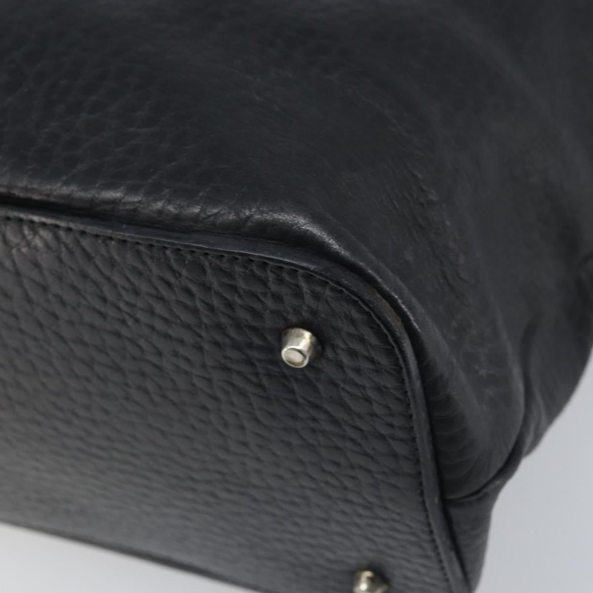 Chloe Sally Tote Bag Leather Black Gold Auth BA10963