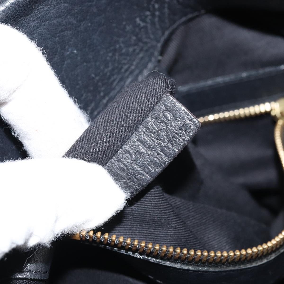 Chloe Sally Tote Bag Leather Black Gold Auth BA10963