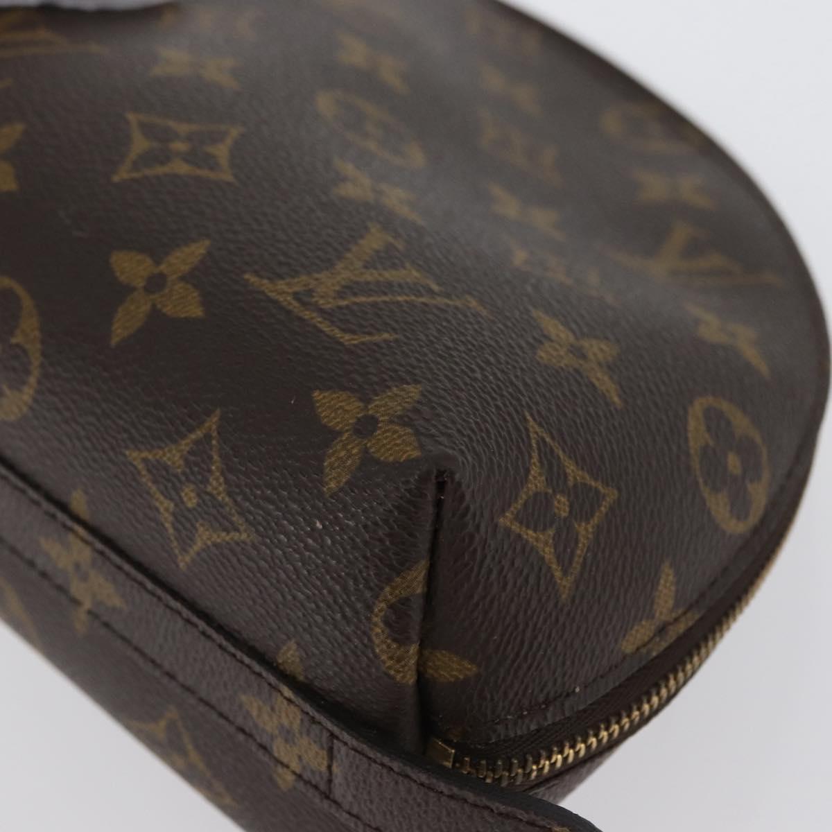 LOUIS VUITTON Monogram Trousse Demi Ronde Cosmetic Pouch M47520 LV Auth BA10964