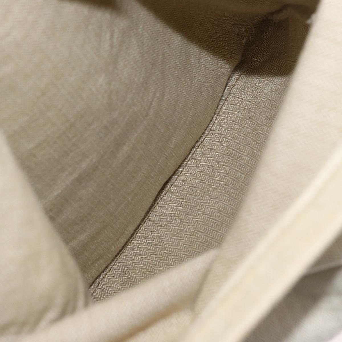 HERMES Aline PM Shoulder Bag Canvas Beige Gold Auth BA10967