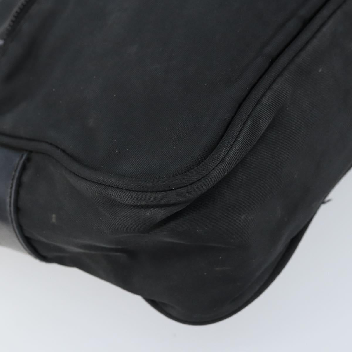 PRADA Shoulder Bag Nylon Black Silver Auth BA10971