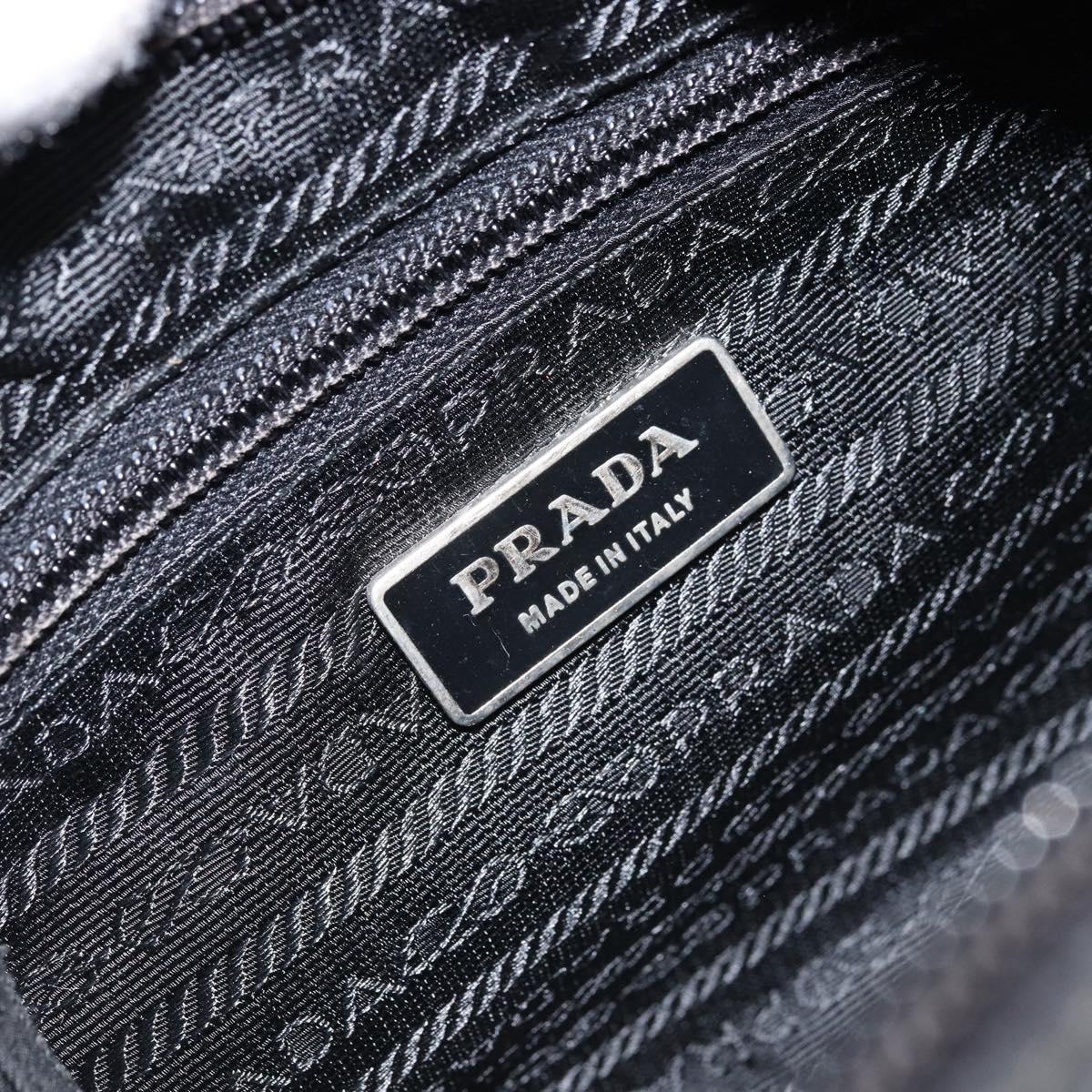 PRADA Shoulder Bag Nylon Black Silver Auth BA10971