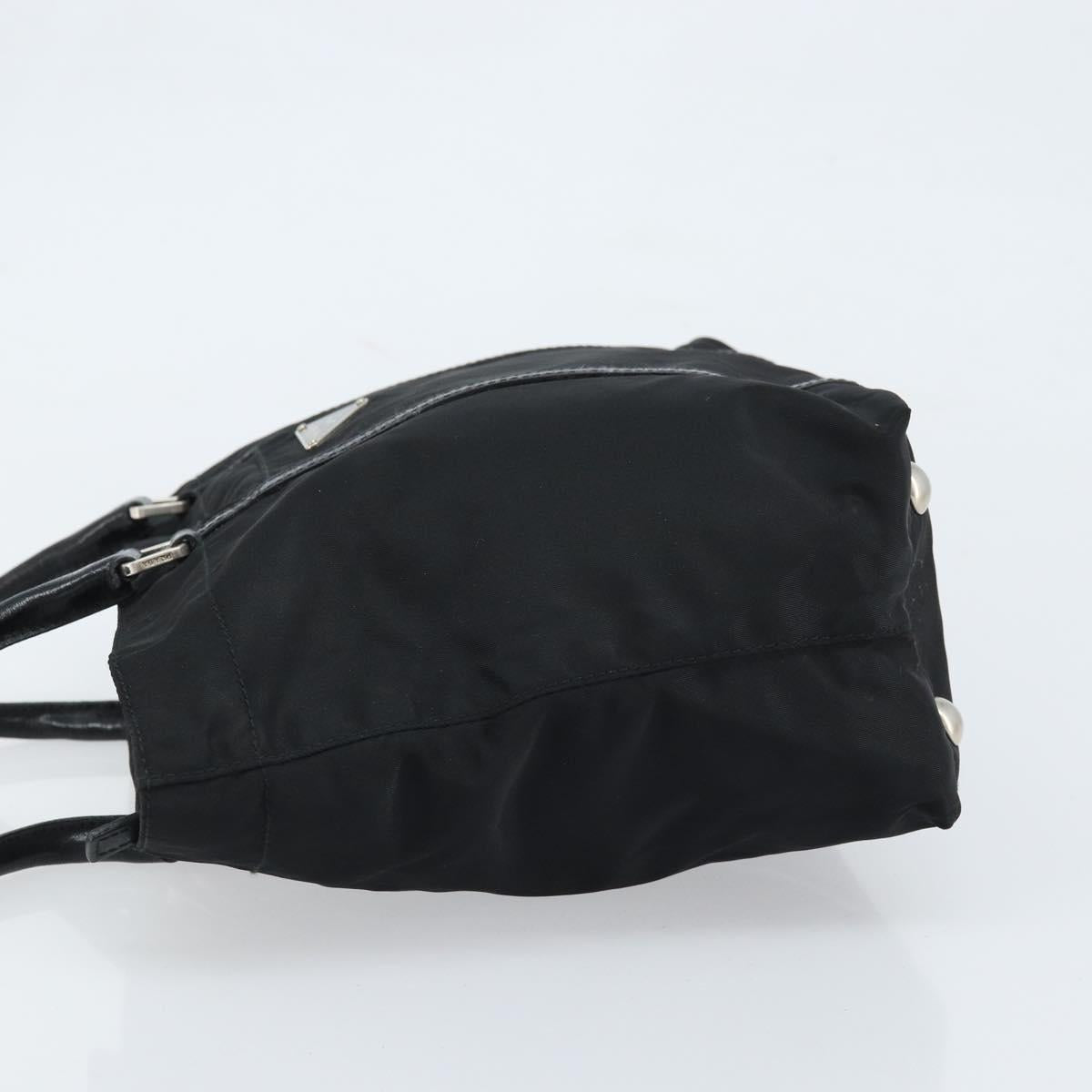 PRADA Tote Bag Nylon Black Silver Auth BA10973