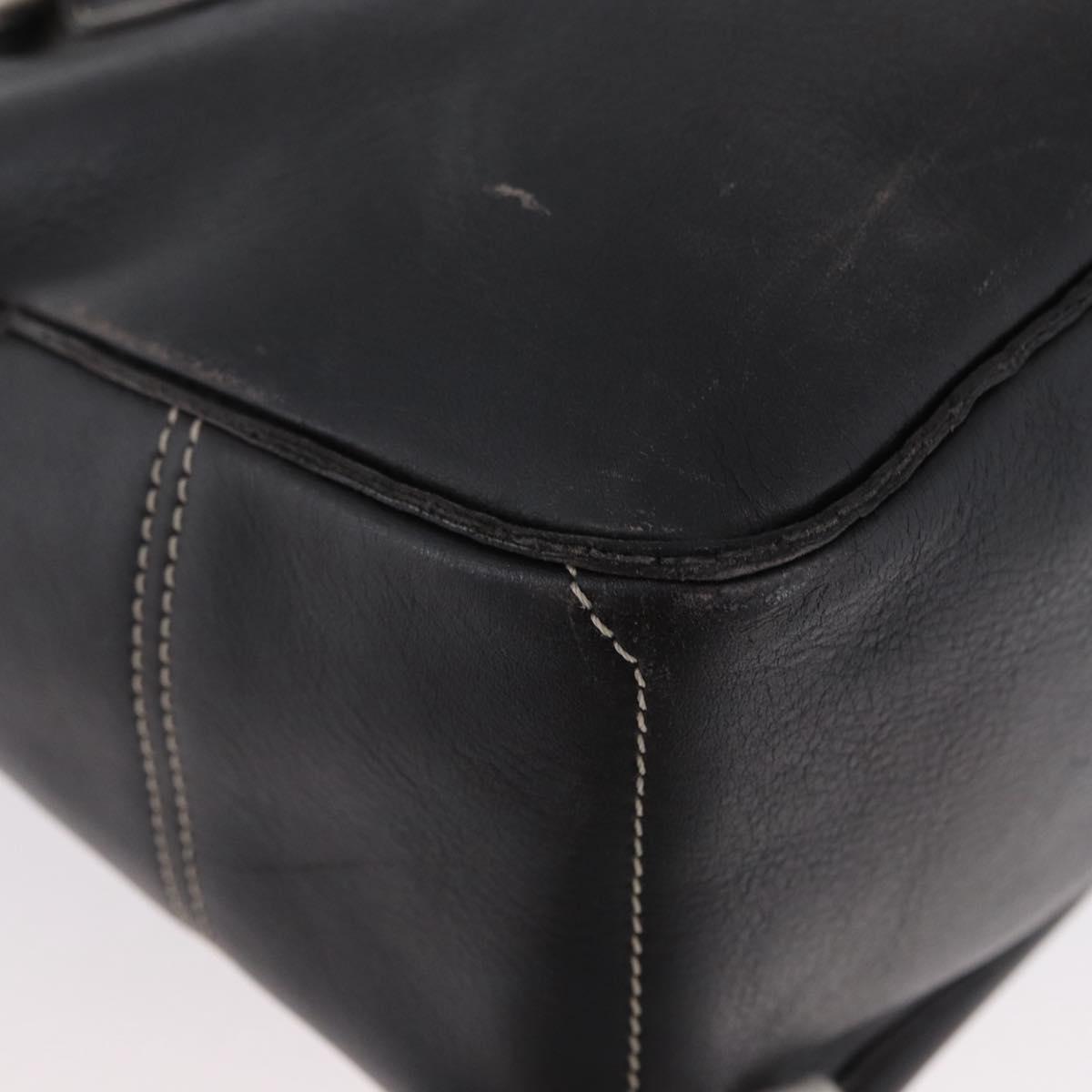 CELINE Boogie bag Hand Bag Leather Dark Brown Silver Auth BA10974
