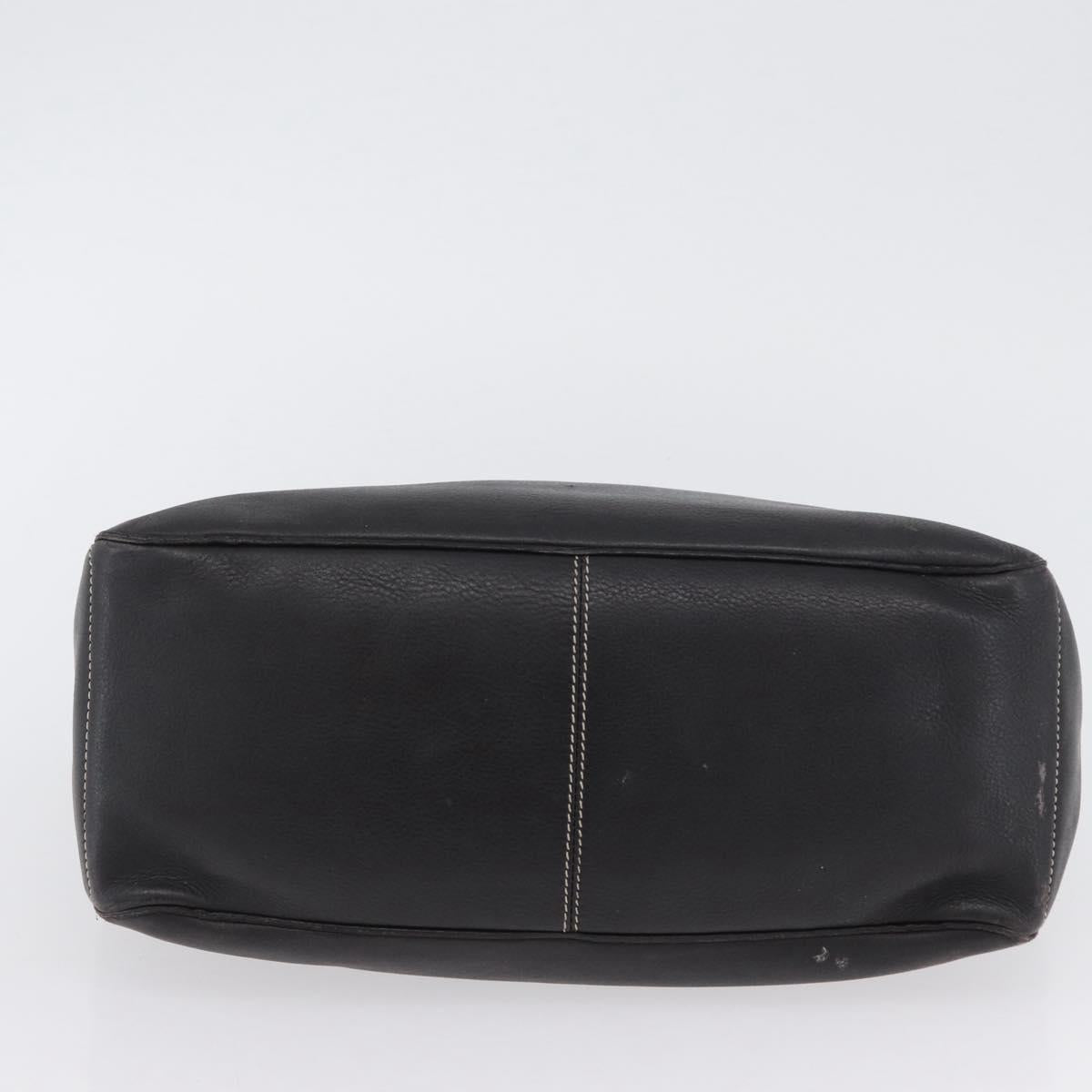 CELINE Boogie bag Hand Bag Leather Dark Brown Silver Auth BA10974