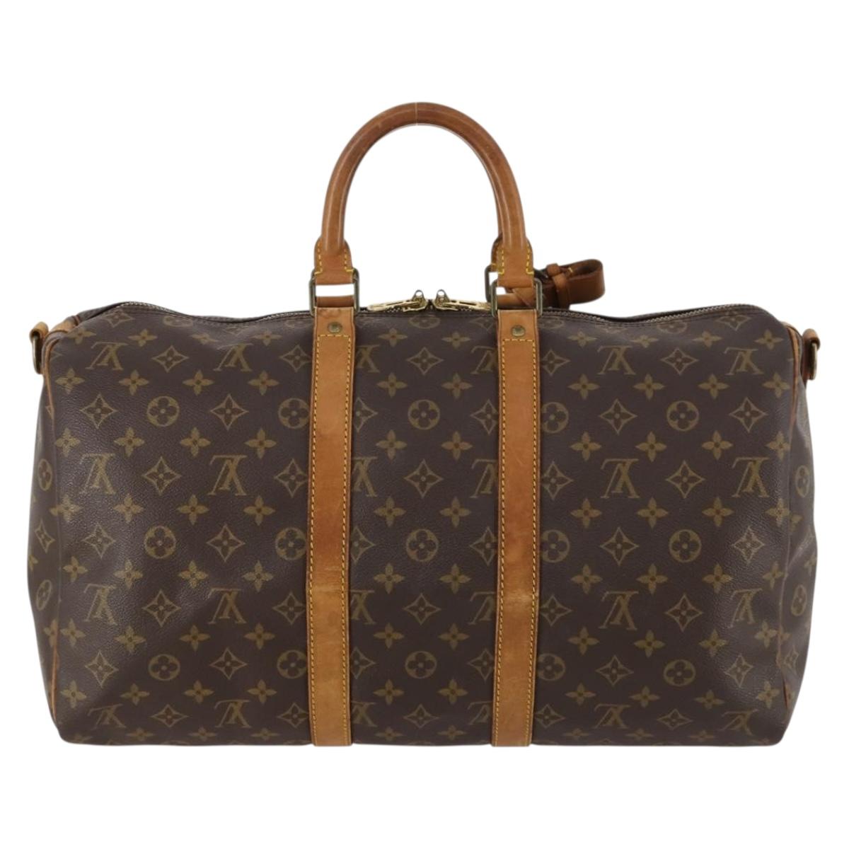 LOUIS VUITTON Monogram Keepall Bandouliere 45 Boston Bag M41418 LV Auth BA10975