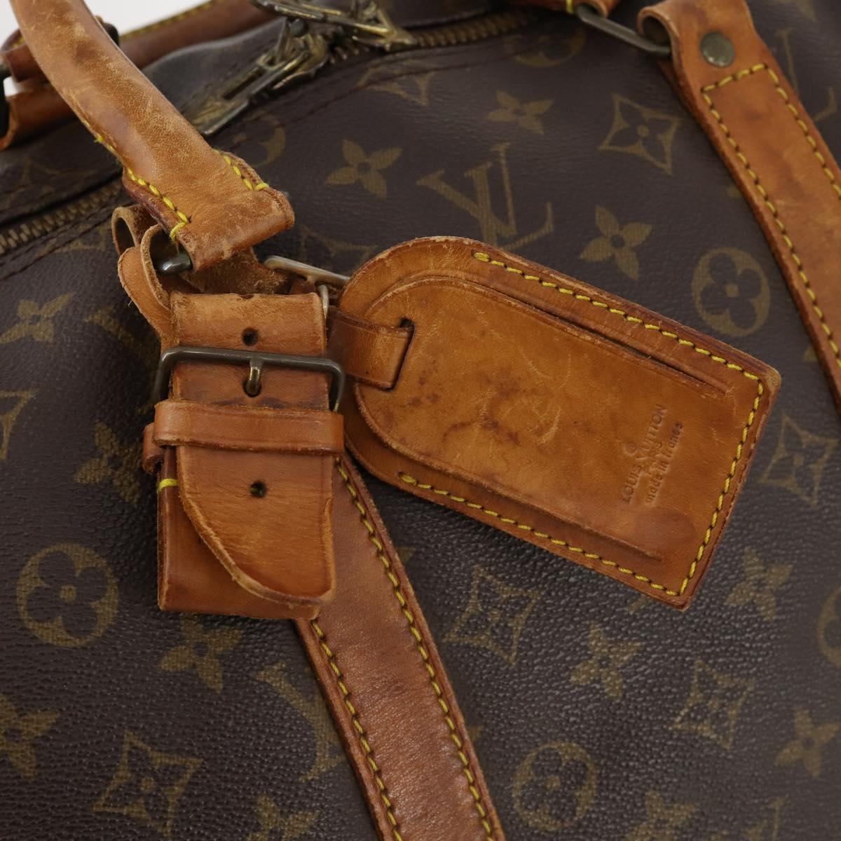 LOUIS VUITTON Monogram Keepall Bandouliere 55 Boston Bag M41414 LV Auth BA10979