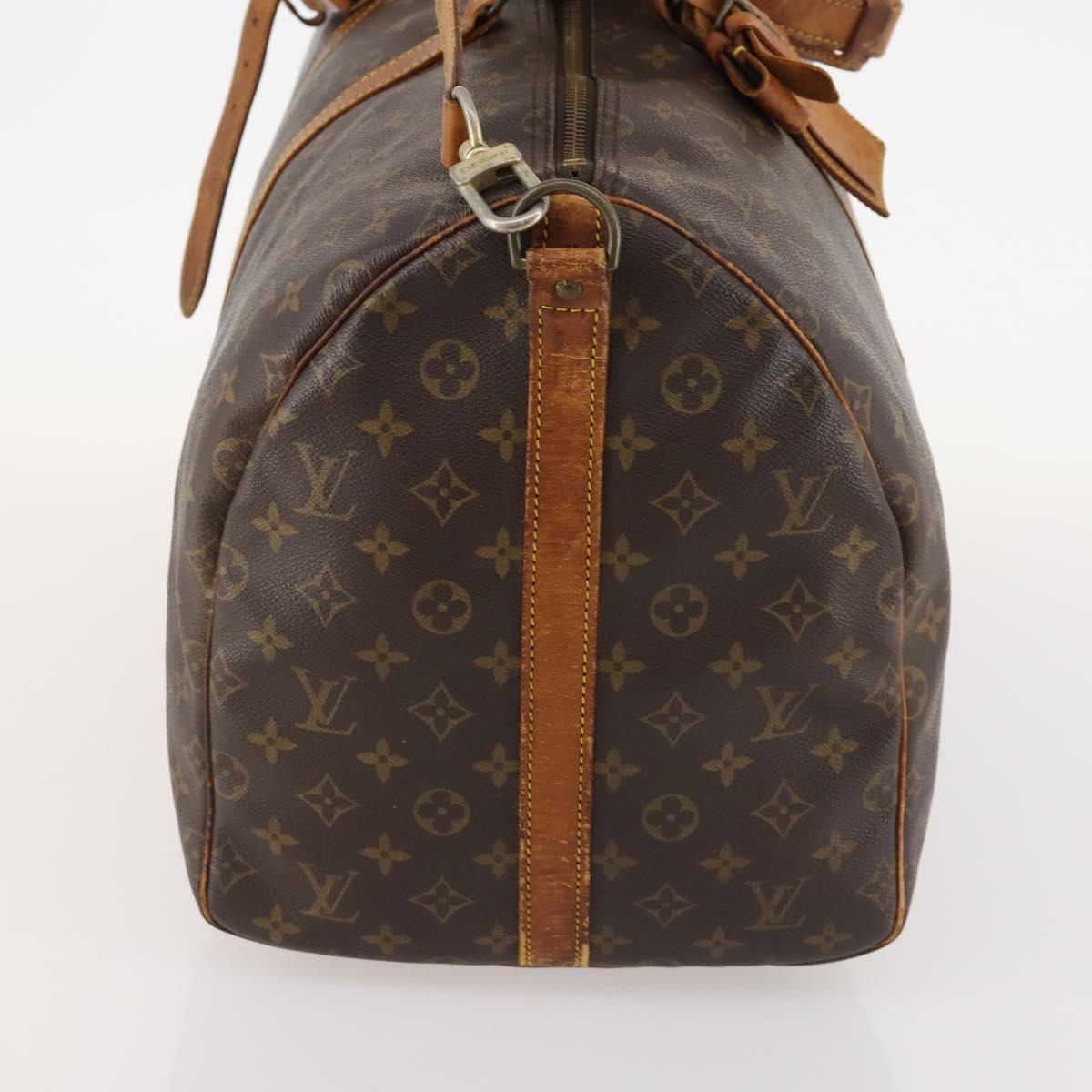 LOUIS VUITTON Monogram Keepall Bandouliere 55 Boston Bag M41414 LV Auth BA10979