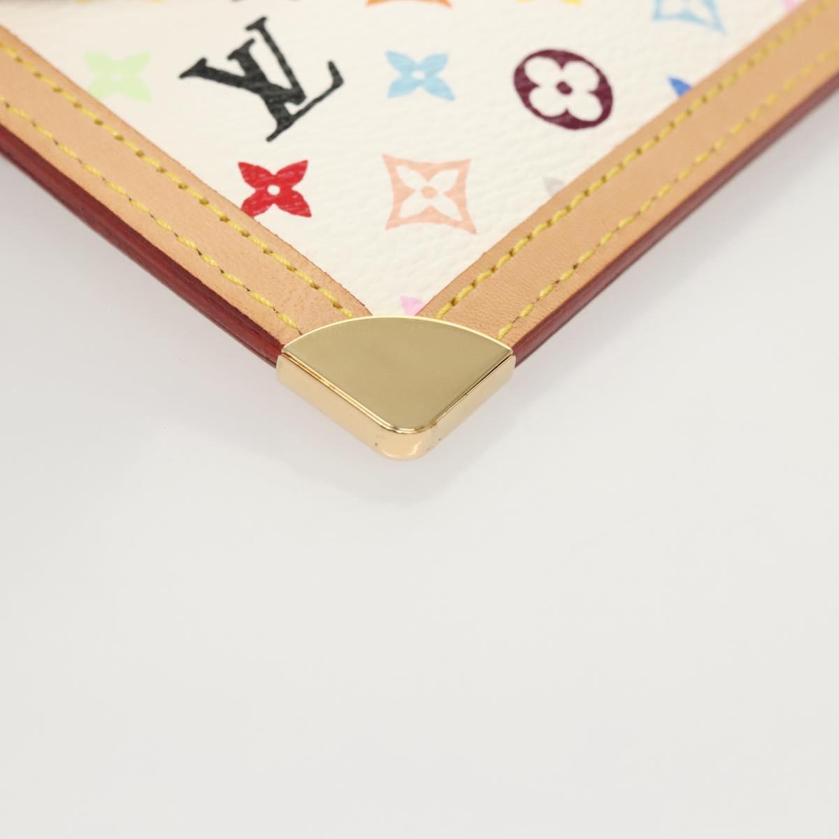 LOUIS VUITTON Monogram Multicolor Pochette Cles Purse White M92655 Auth BA1097AM