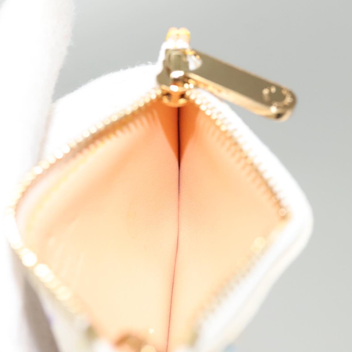 LOUIS VUITTON Monogram Multicolor Pochette Cles Purse White M92655 Auth BA1097AM