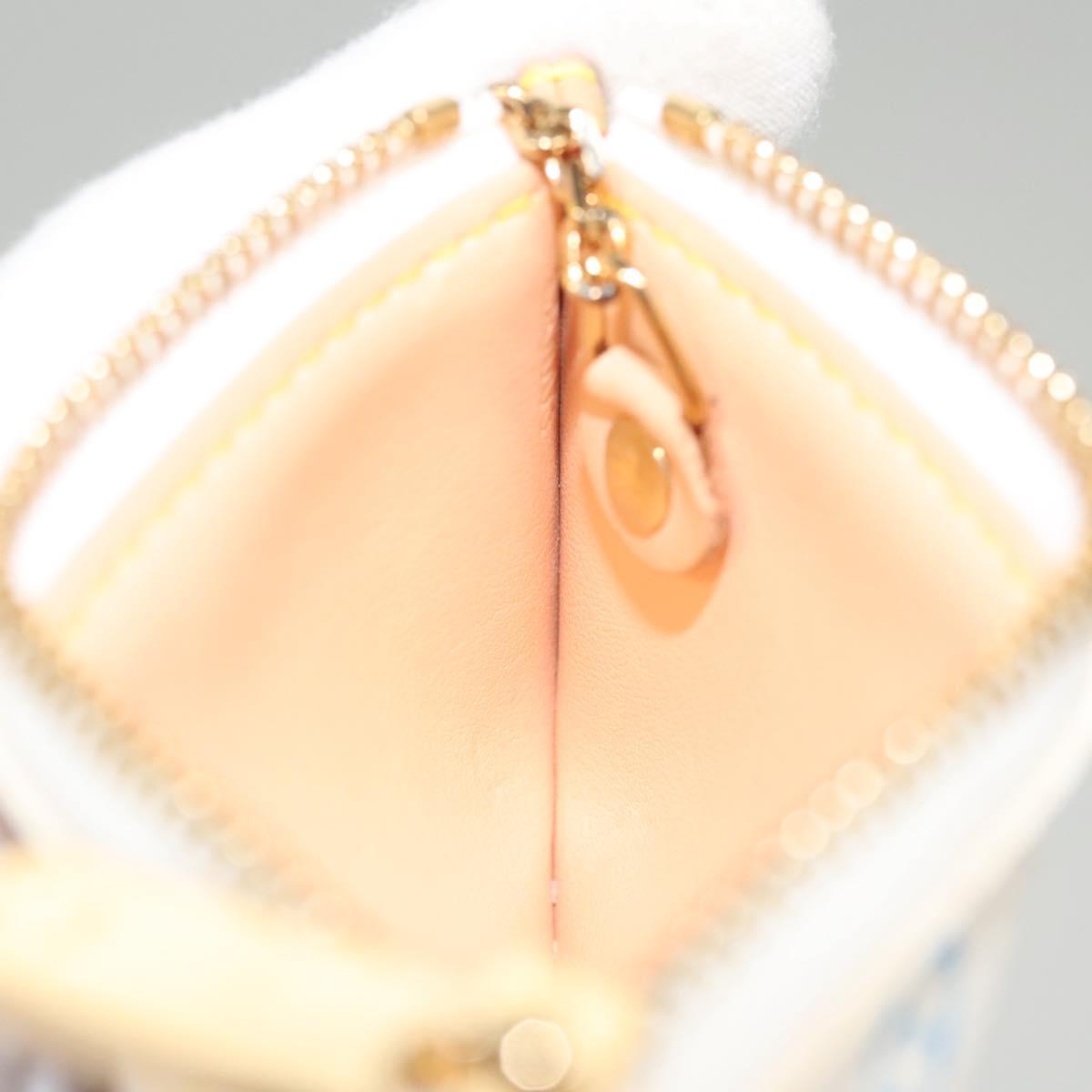 LOUIS VUITTON Monogram Multicolor Pochette Cles Purse White M92655 Auth BA1097AM