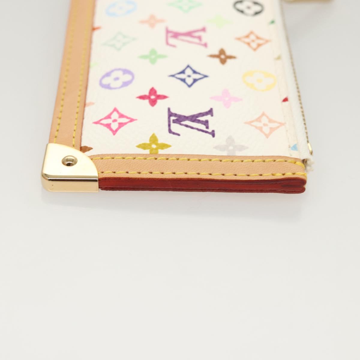 LOUIS VUITTON Monogram Multicolor Pochette Cles Purse White M92655 Auth BA1097AM