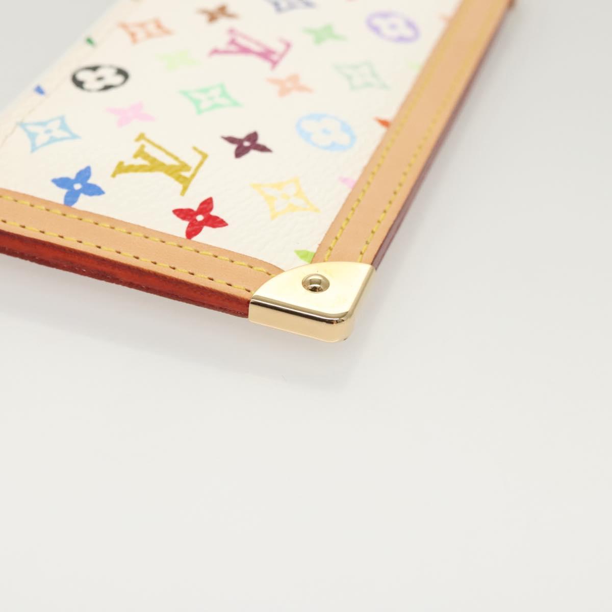 LOUIS VUITTON Monogram Multicolor Pochette Cles Purse White M92655 Auth BA1097AM