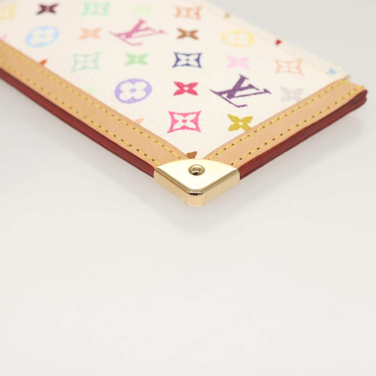 LOUIS VUITTON Monogram Multicolor Pochette Cles Purse White M92655 Auth BA1097AM