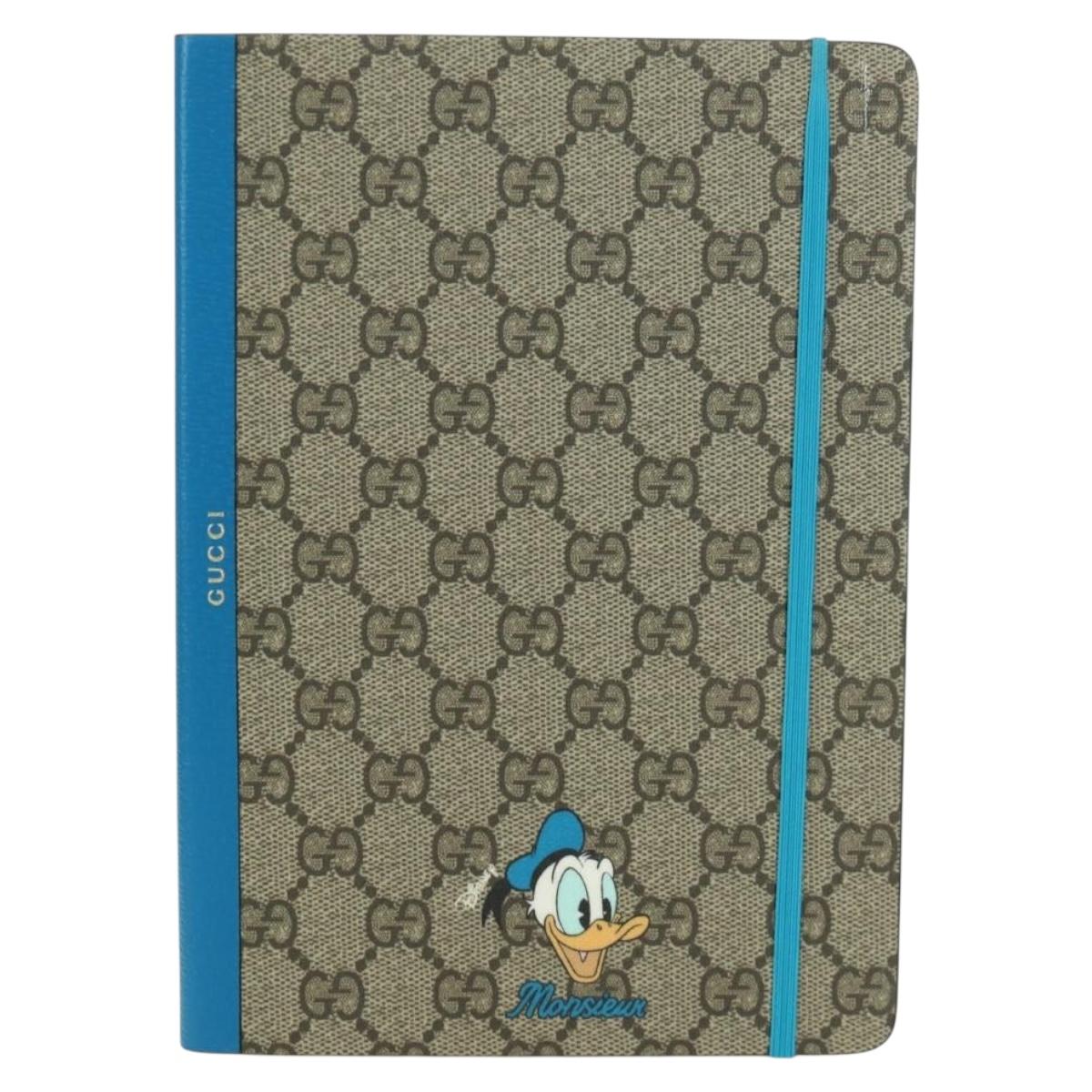GUCCI GG Supreme Donald Paper Stationery PVC Beige Auth BA10983M