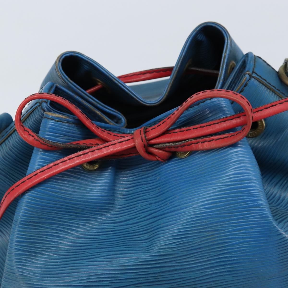 LOUIS VUITTON Epi Bicolor Petit Noe Shoulder Bag Castilian Red Blue Auth BA10999