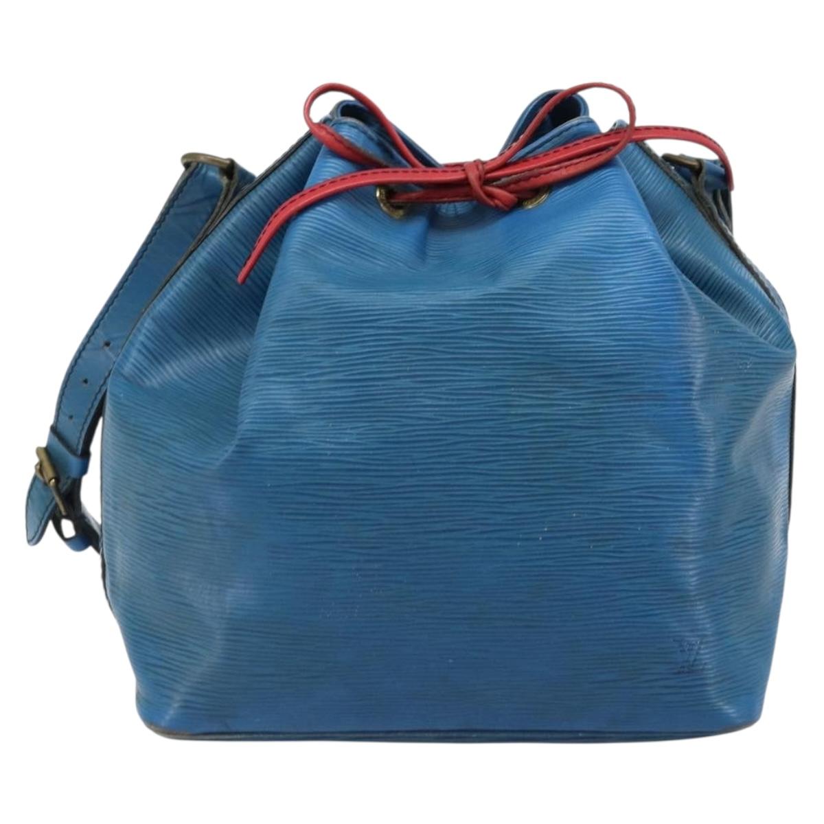 LOUIS VUITTON Epi Bicolor Petit Noe Shoulder Bag Castilian Red Blue Auth BA10999