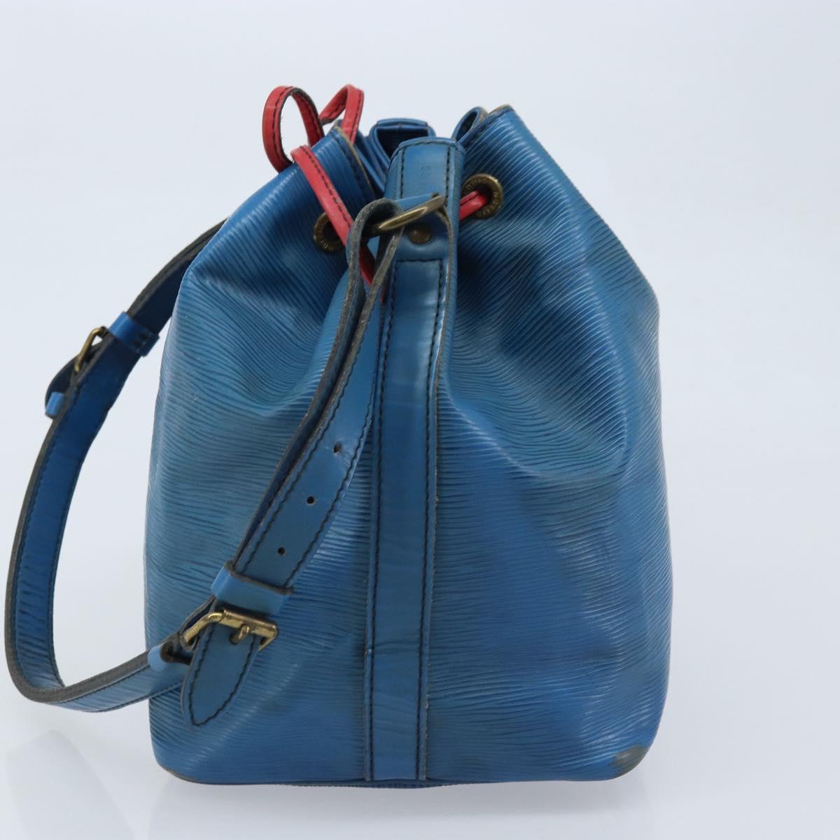 LOUIS VUITTON Epi Bicolor Petit Noe Shoulder Bag Castilian Red Blue Auth BA10999