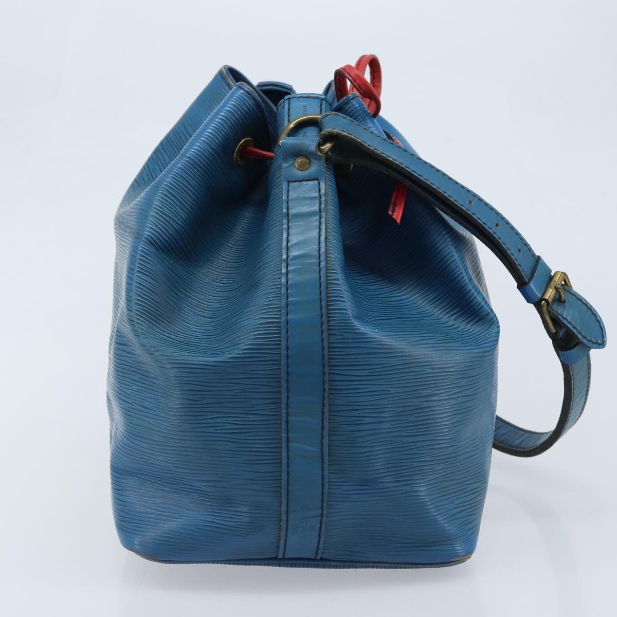 LOUIS VUITTON Epi Bicolor Petit Noe Shoulder Bag Castilian Red Blue Auth BA10999