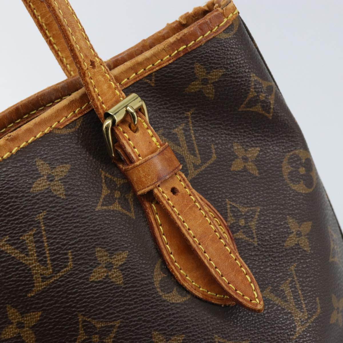 LOUIS VUITTON Monogram Bucket PM Shoulder Bag M42238 LV Auth BA11001