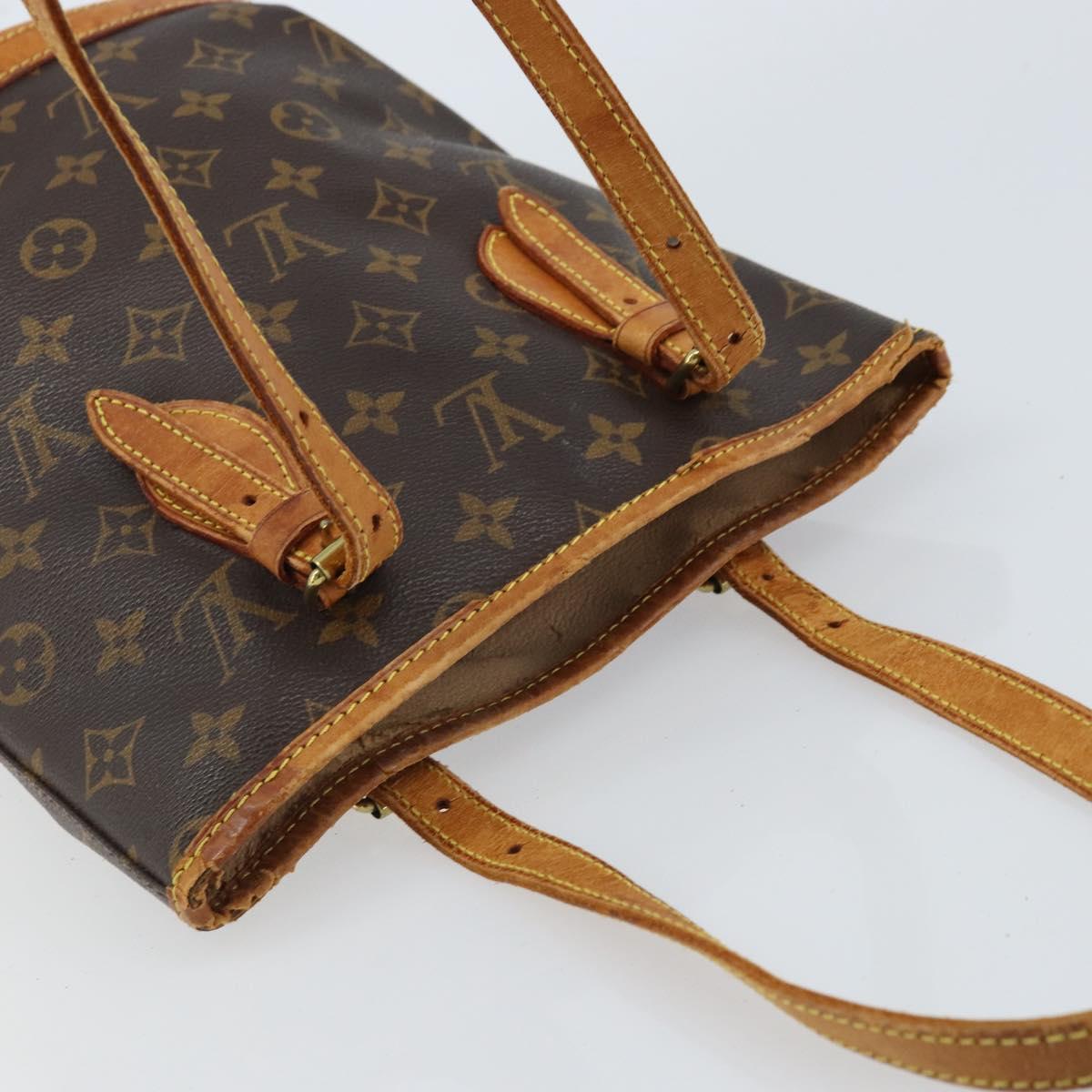 LOUIS VUITTON Monogram Bucket PM Shoulder Bag M42238 LV Auth BA11001