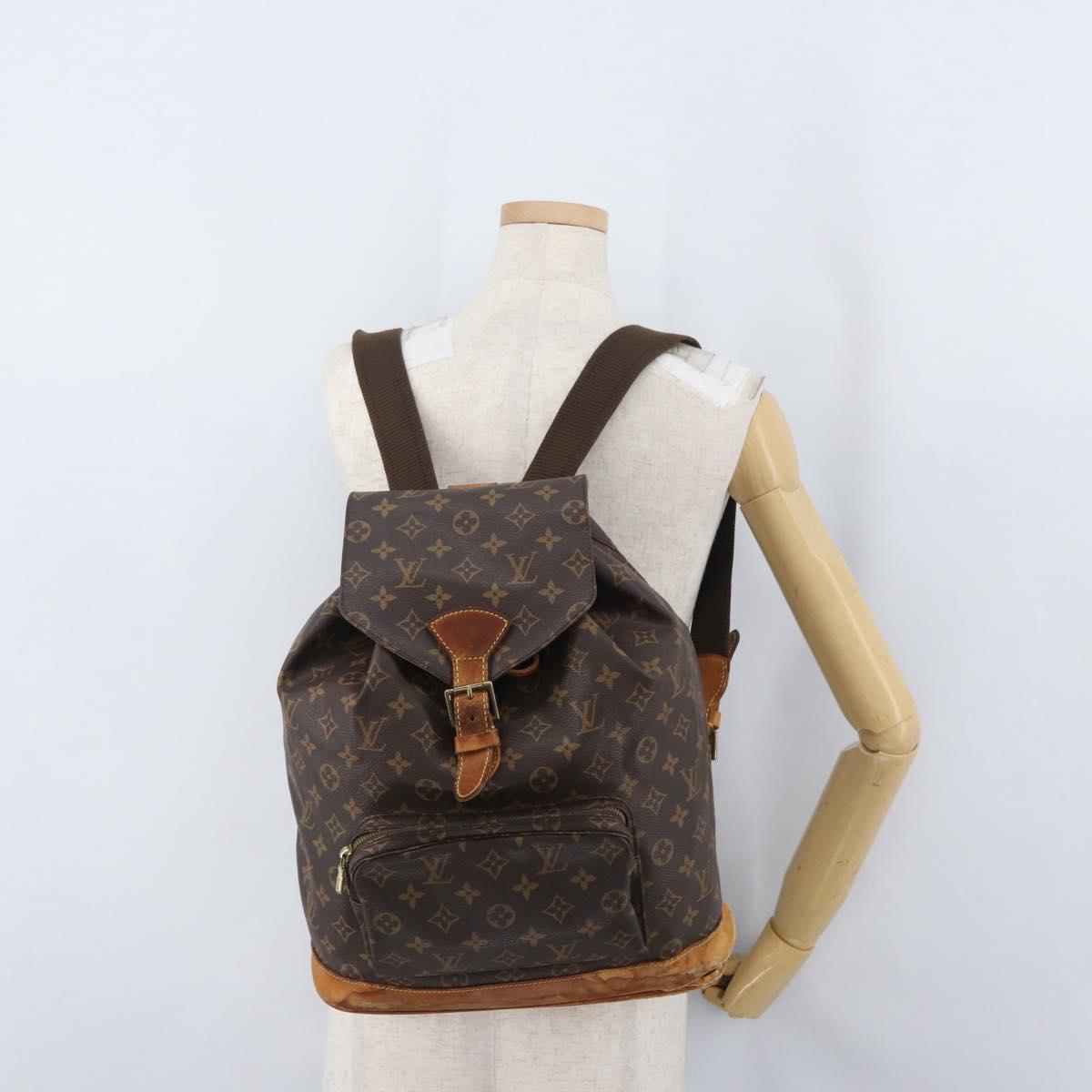 LOUIS VUITTON Monogram Montsouris GM Backpack M51135 LV Auth BA11002