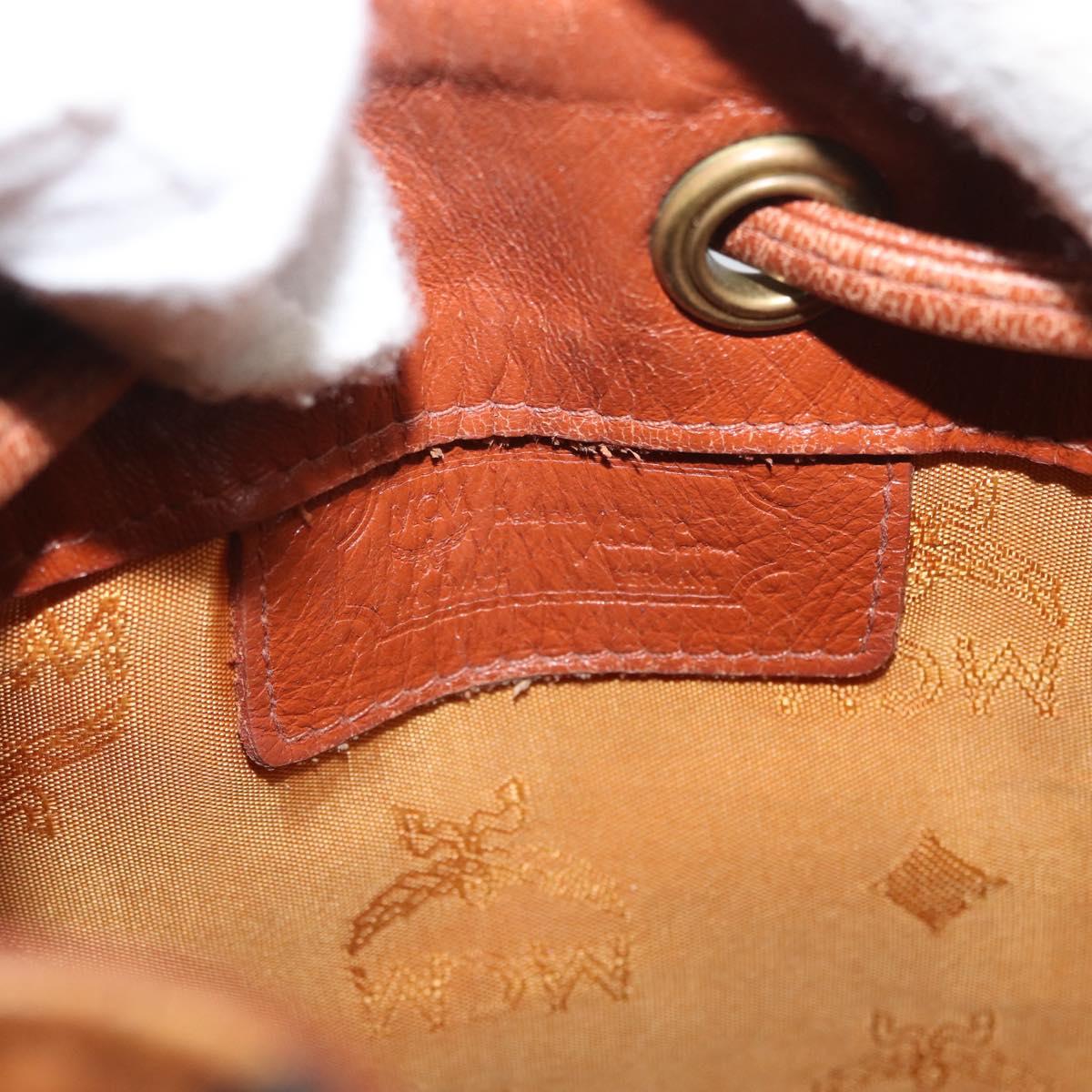 MCM Vicetos Logogram Shoulder Bag PVC Leather Brown Gold Auth BA11006