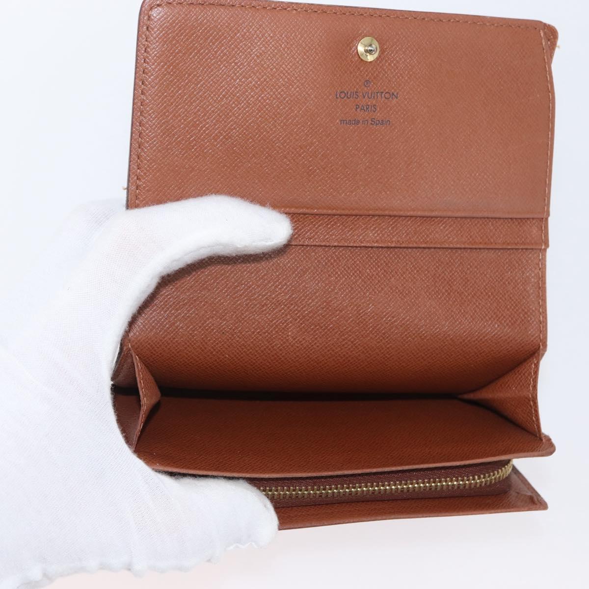 LOUIS VUITTON Monogram Porte Monnaie Billets Tresor Wallet M61730 Auth BA11009