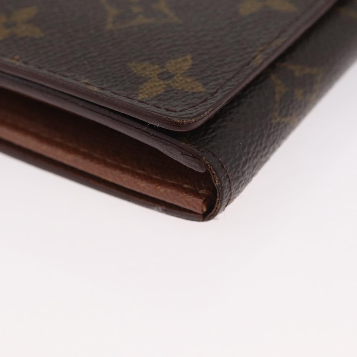 LOUIS VUITTON Monogram Porte Monnaie Billets Tresor Wallet M61730 Auth BA11009
