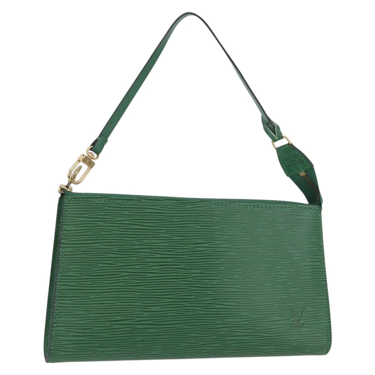 LOUIS VUITTON Epi Pochette Accessoires Accessory Pouch Green M52984 Auth BA11015