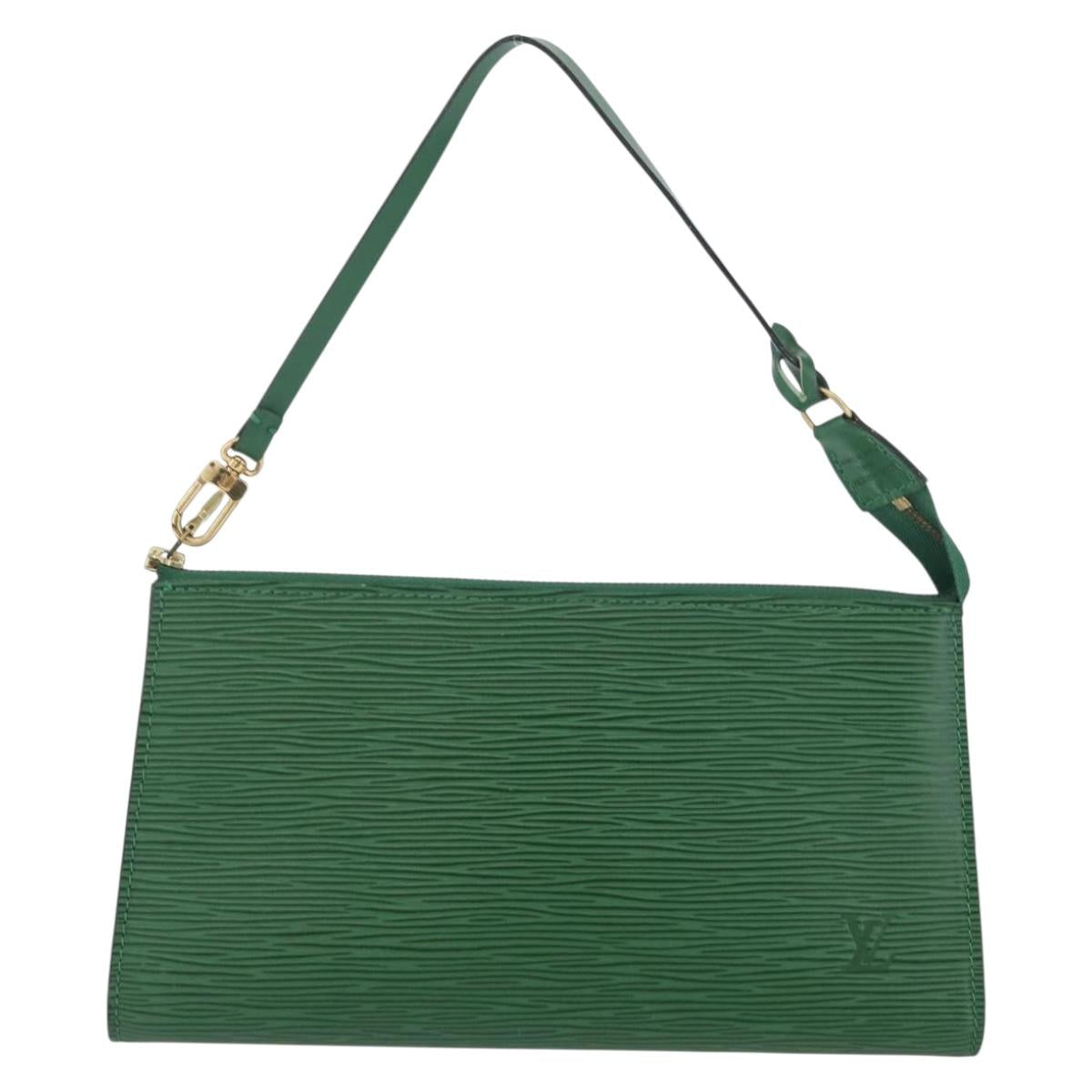 LOUIS VUITTON Epi Pochette Accessoires Accessory Pouch Green M52984 Auth BA11015