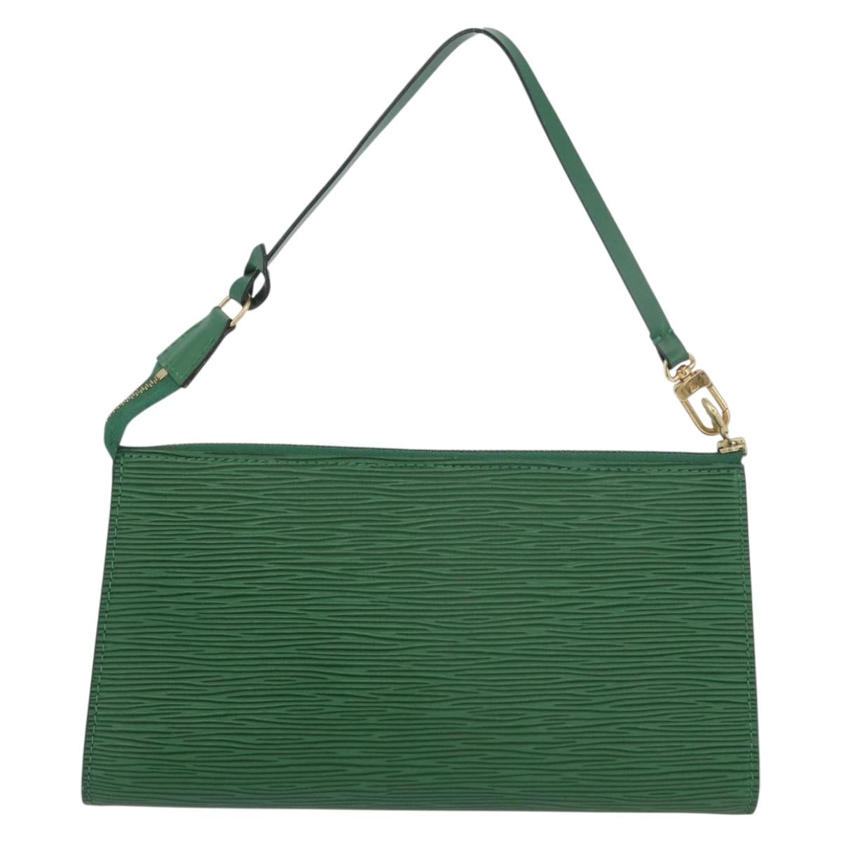 LOUIS VUITTON Epi Pochette Accessoires Accessory Pouch Green M52984 Auth BA11015