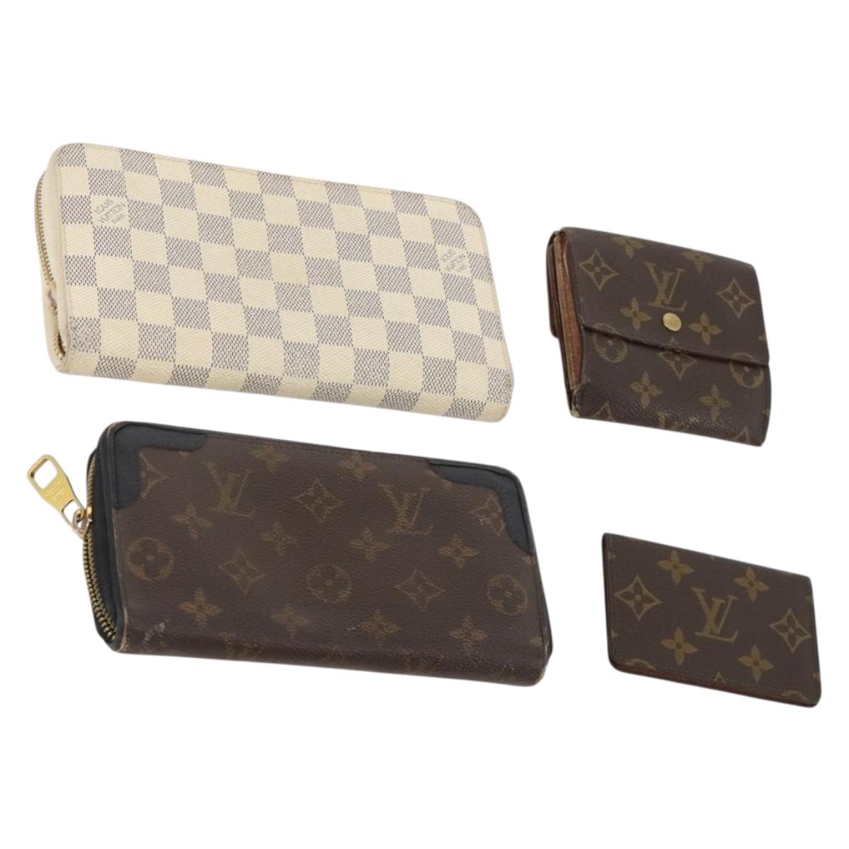 LOUIS VUITTON Monogram Damier Azur Wallet 4 Set LV Auth BA11025