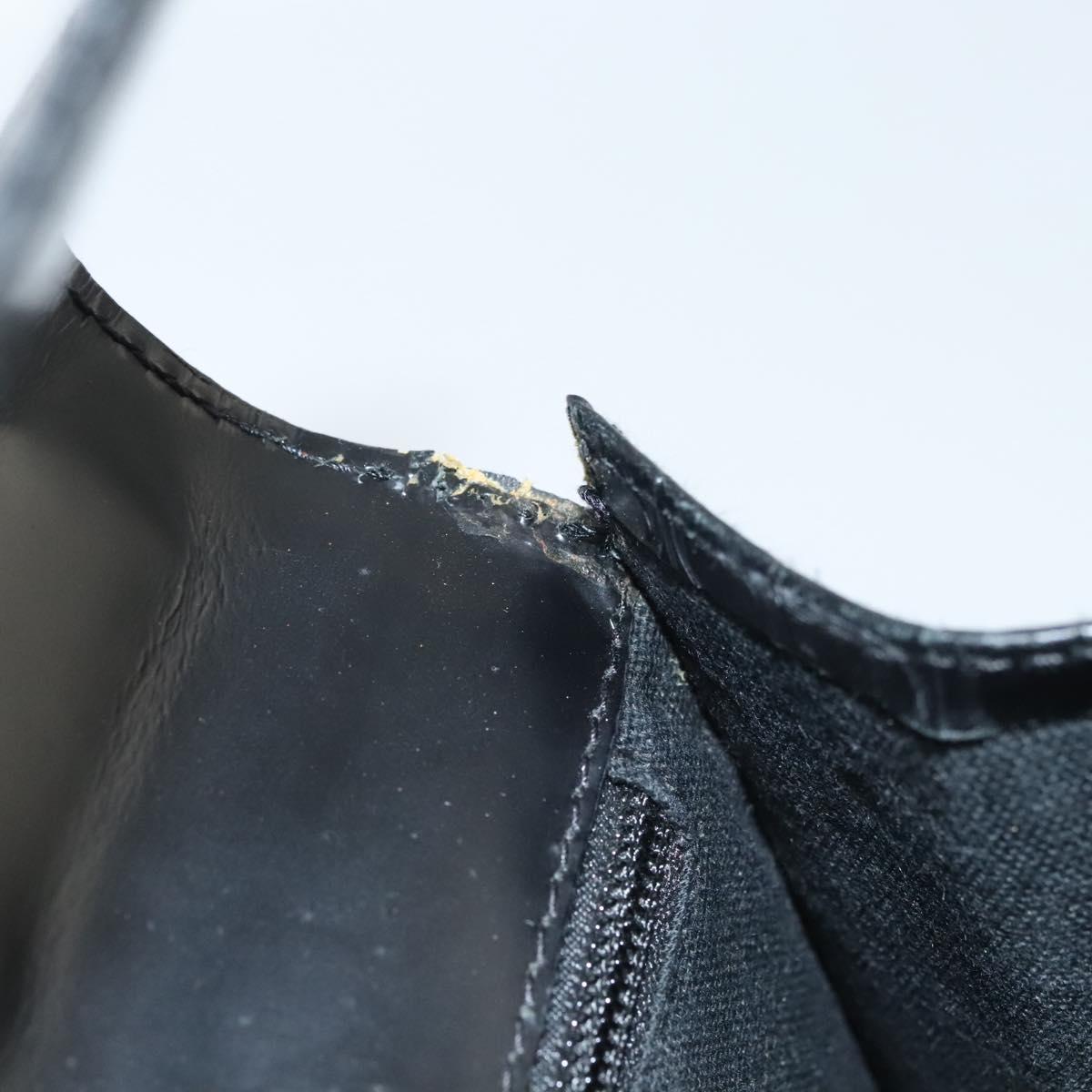 Salvatore Ferragamo Gancini Hand Bag Leather Black Silver Auth BA1103