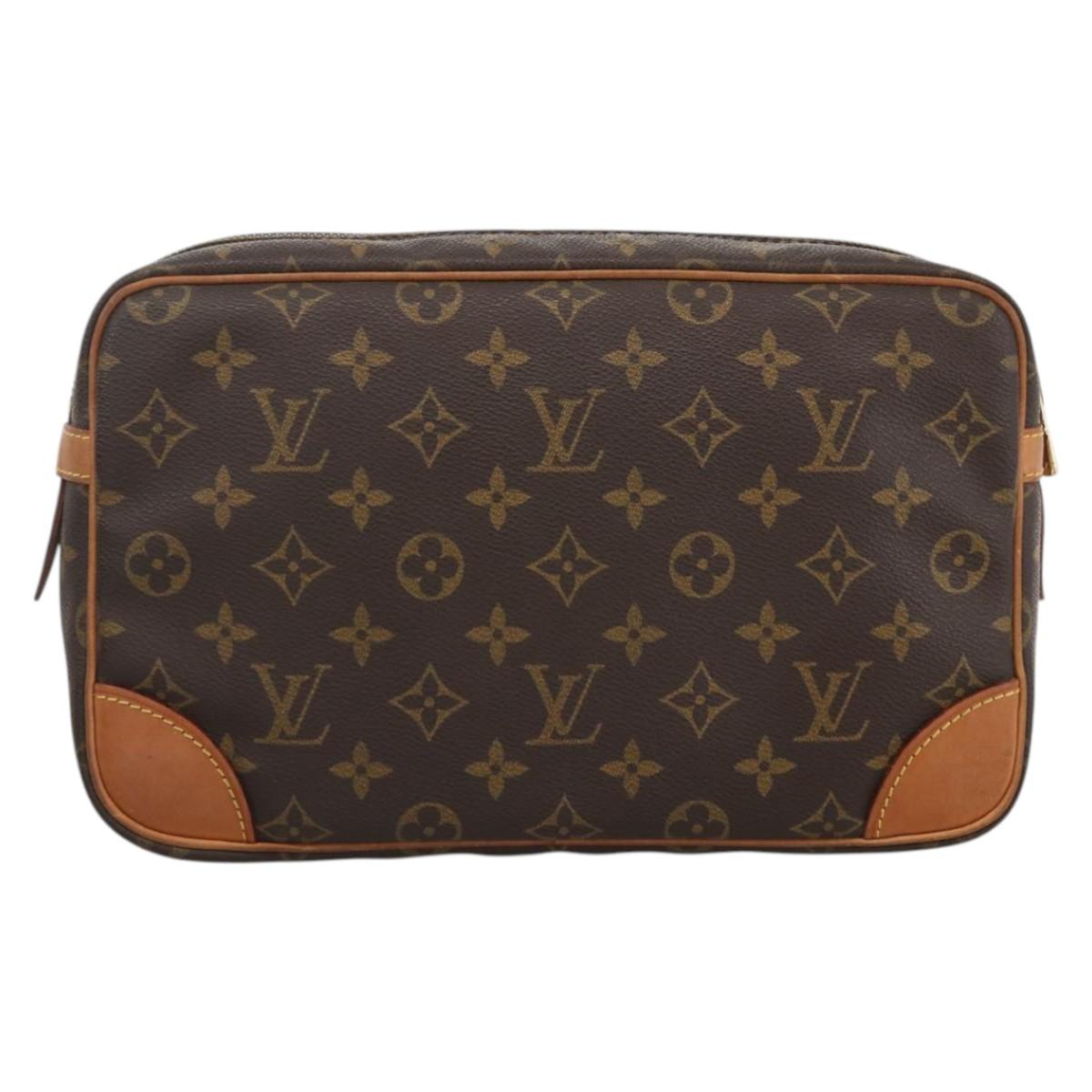 LOUIS VUITTON Monogram Compiegne 28 Clutch Bag M51845 LV Auth BA11031