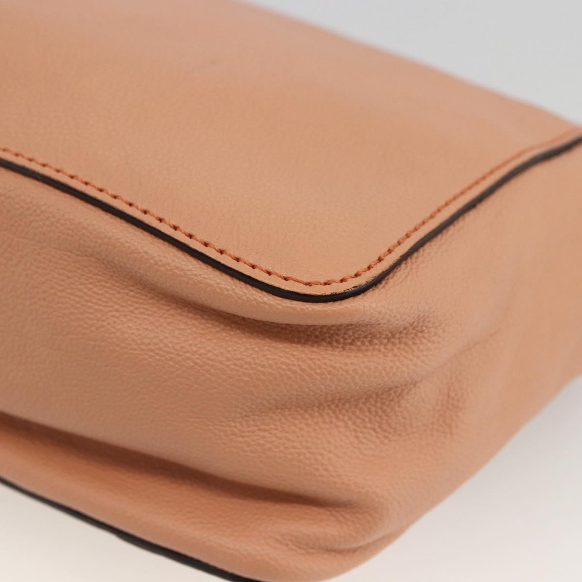 Chloe Chain Elsie Shoulder Bag Leather Pink Gold Auth BA11036V