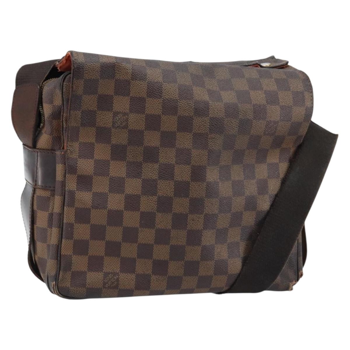 LOUIS VUITTON Damier Ebene Naviglio Shoulder Bag N45255 LV Auth BA11043