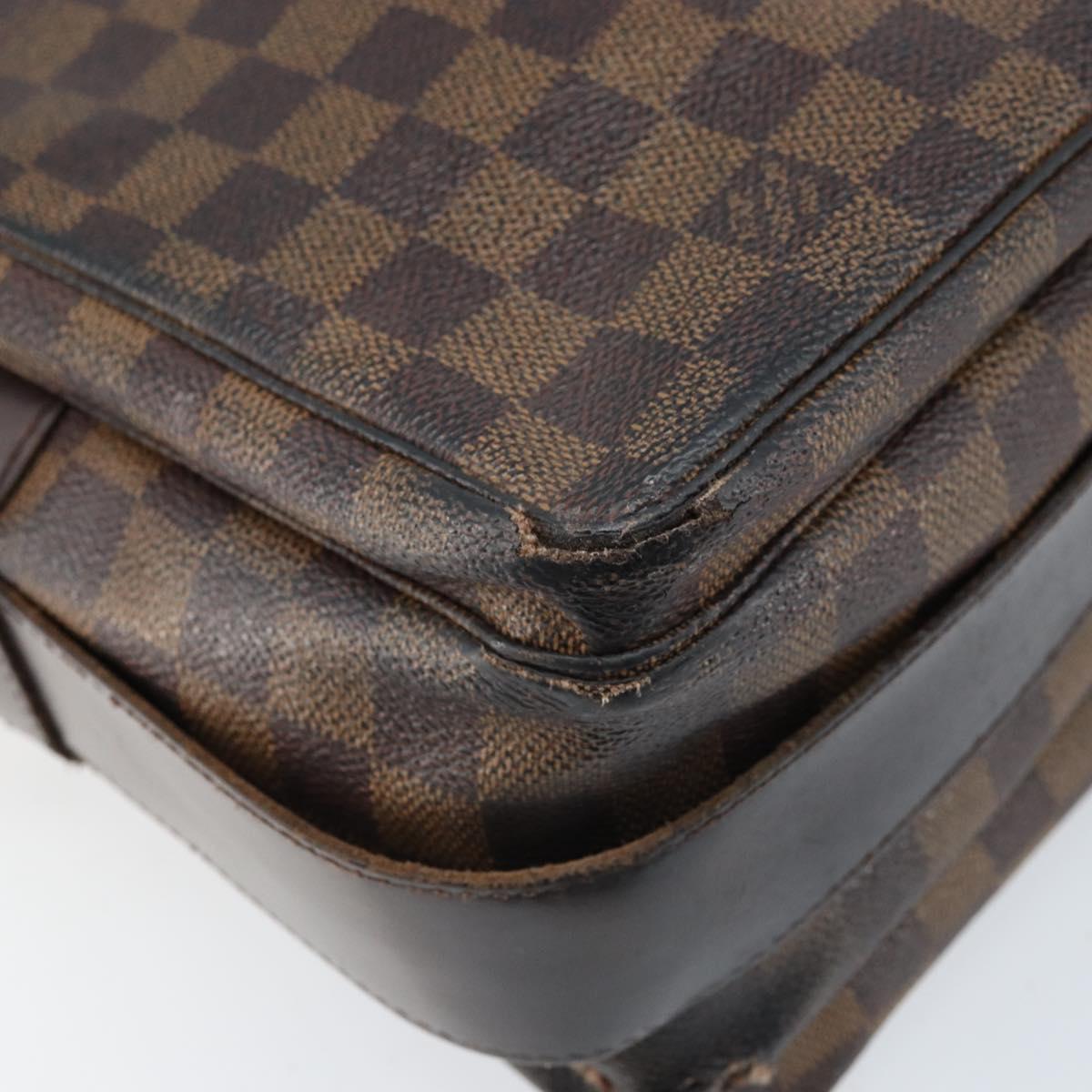 LOUIS VUITTON Damier Ebene Naviglio Shoulder Bag N45255 LV Auth BA11043