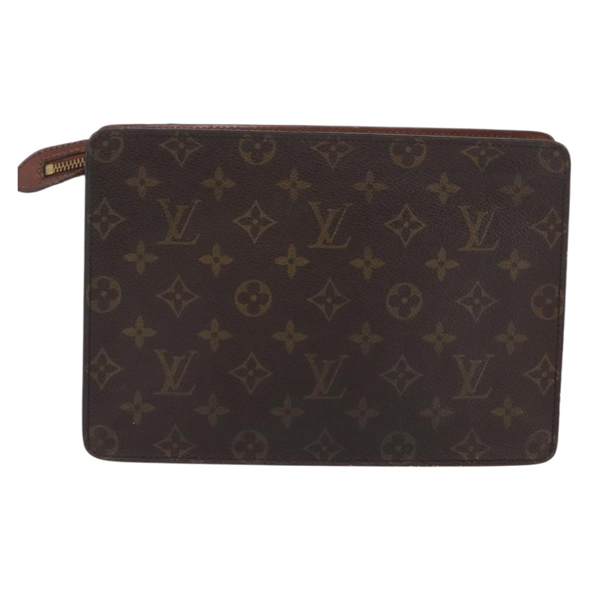 LOUIS VUITTON Monogram Pochette Homme Clutch Bag M51795 LV Auth BA11049