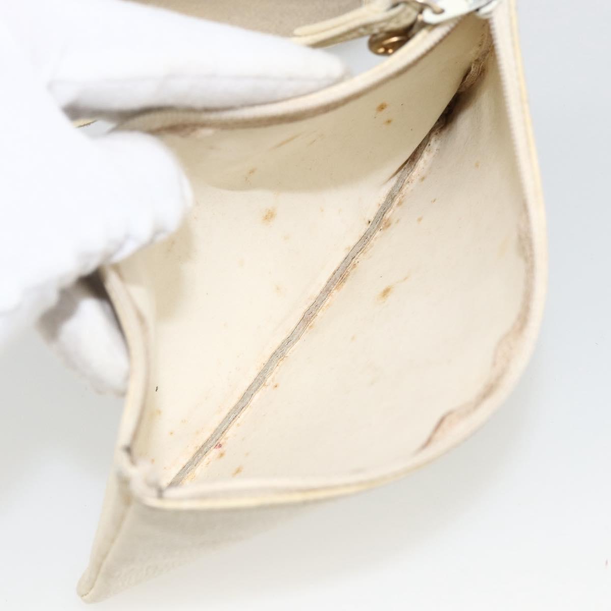 CHANEL Shoulder Bag Caviar Skin Cream Gold CC Auth BA11064