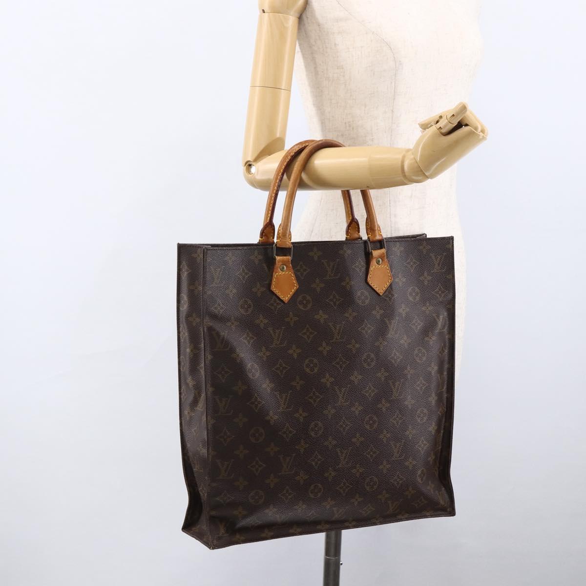 LOUIS VUITTON Monogram Sac Plat Hand Bag M51140 LV Auth BA11074