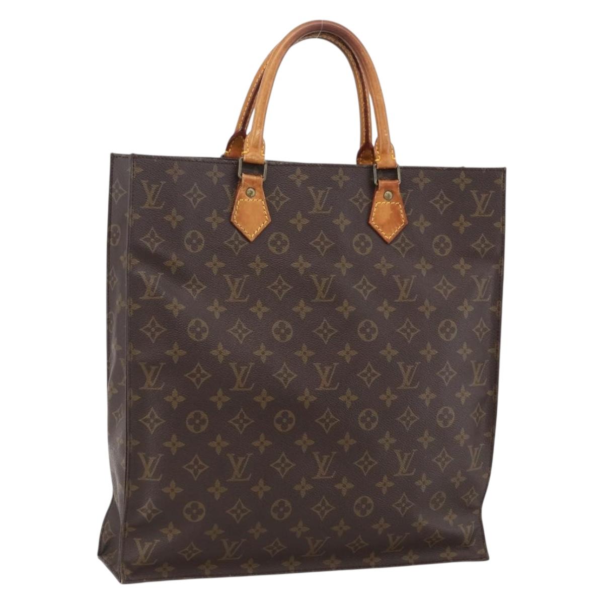 LOUIS VUITTON Monogram Sac Plat Hand Bag M51140 LV Auth BA11074