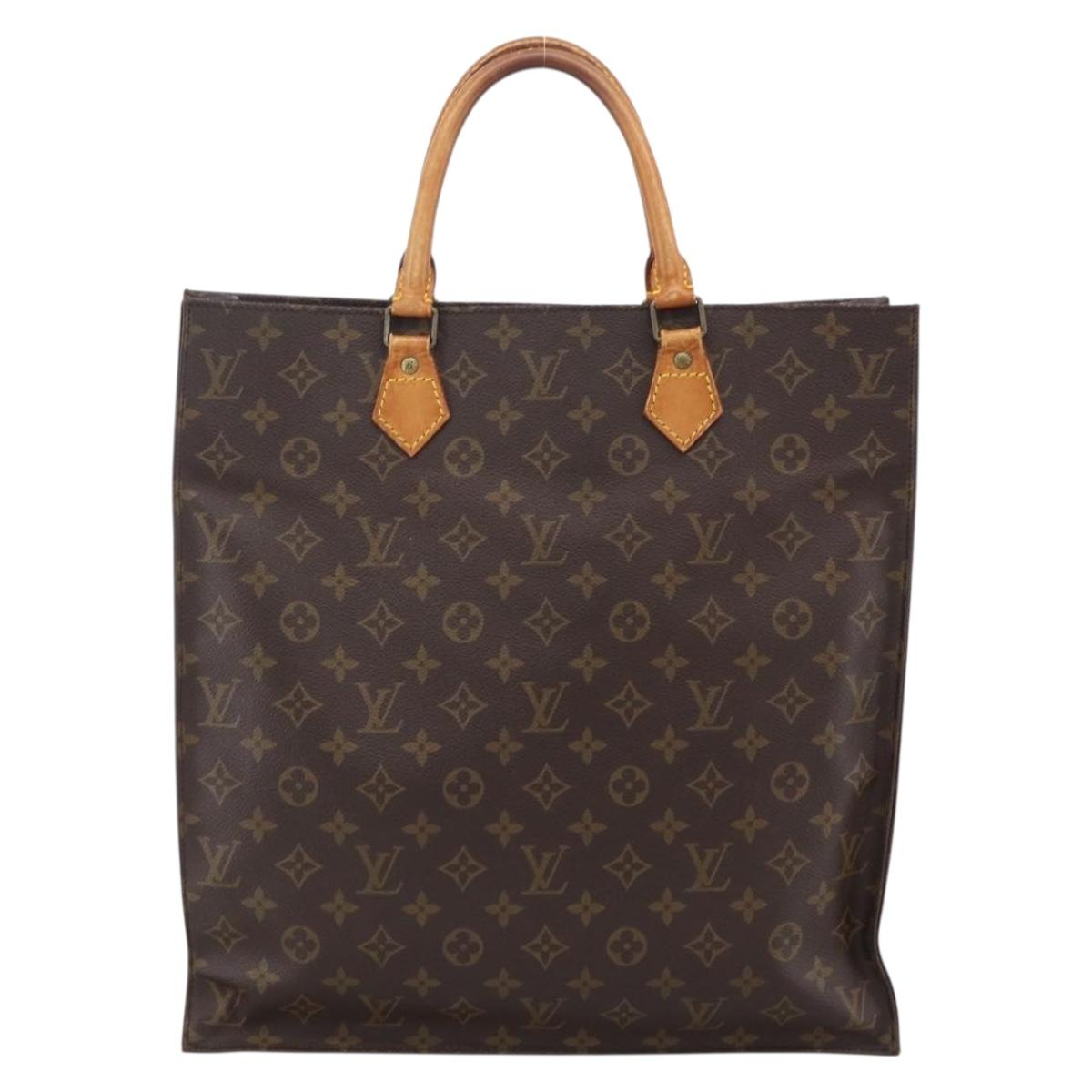 LOUIS VUITTON Monogram Sac Plat Hand Bag M51140 LV Auth BA11074