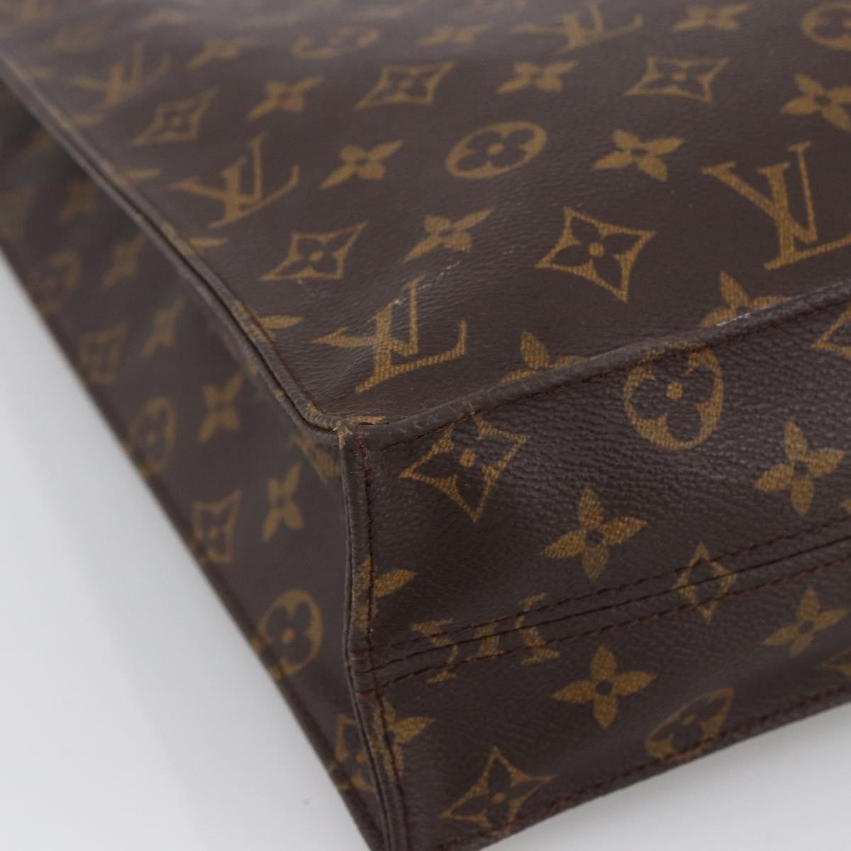 LOUIS VUITTON Monogram Sac Plat Hand Bag M51140 LV Auth BA11075