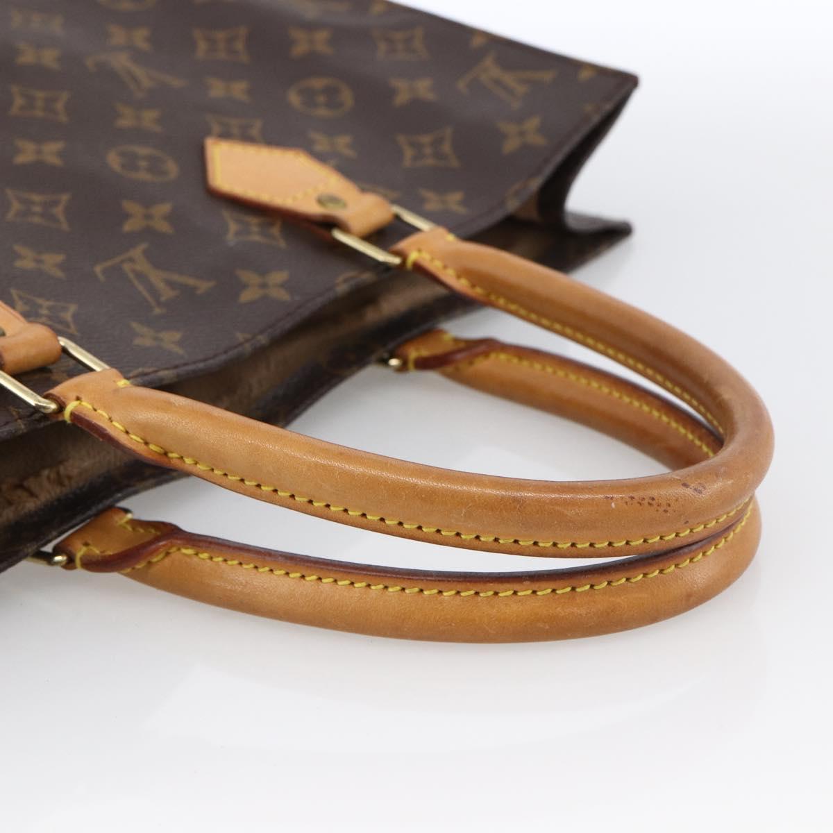 LOUIS VUITTON Monogram Sac Plat Hand Bag M51140 LV Auth BA11075
