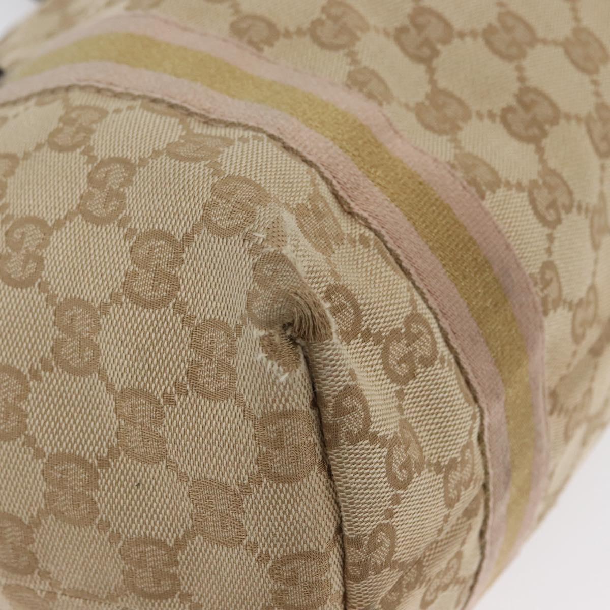 GUCCI GG Canvas Tote Bag Beige Gold 137396 Auth BA11082