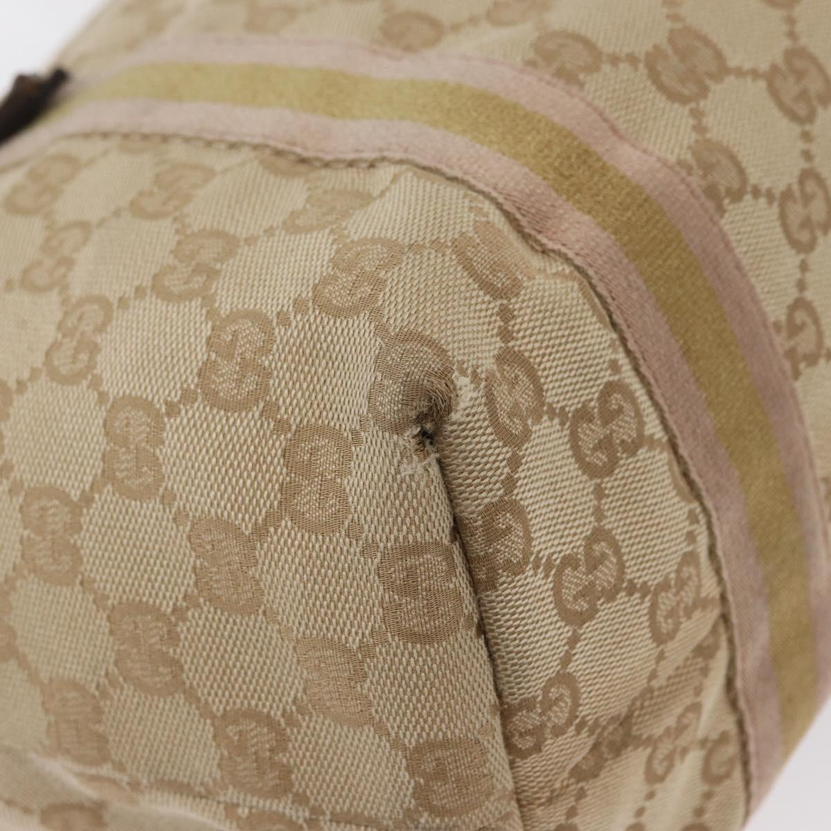 GUCCI GG Canvas Tote Bag Beige Gold 137396 Auth BA11082