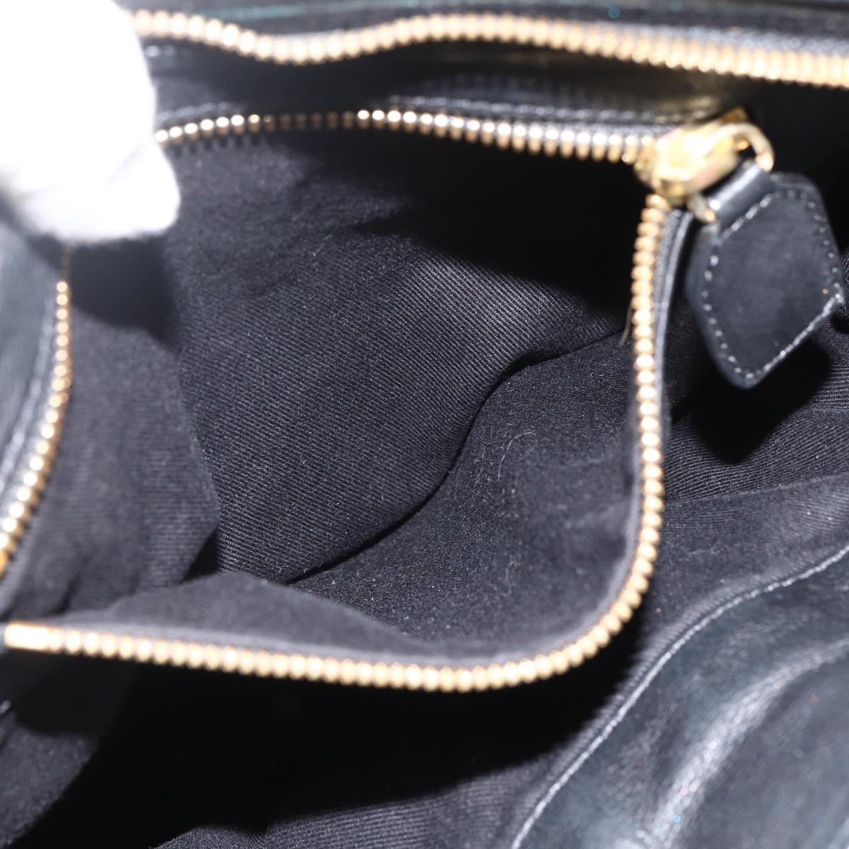 Chloe Hand Bag Leather Black Gold Auth BA11087