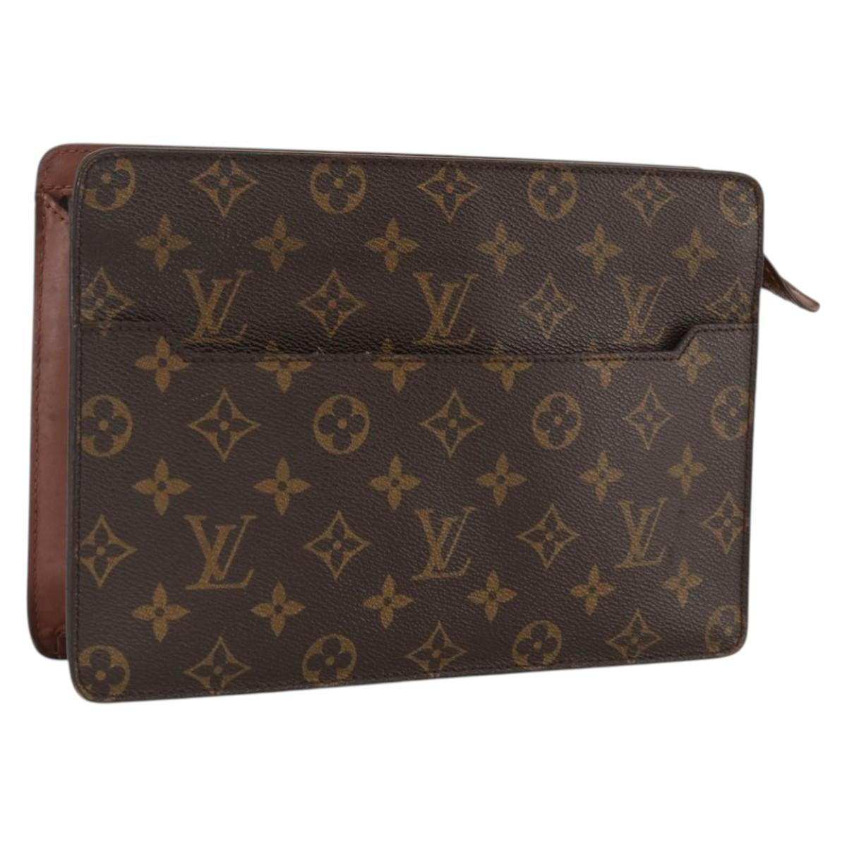 LOUIS VUITTON Monogram Pochette Homme Clutch Bag M51795 LV Auth BA11096