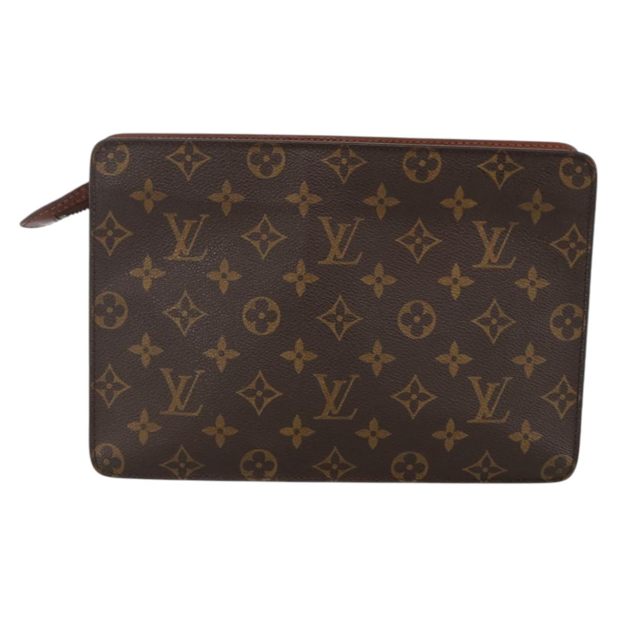LOUIS VUITTON Monogram Pochette Homme Clutch Bag M51795 LV Auth BA11096